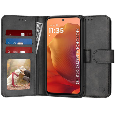 Husa pentru Motorola Moto G15, Techsuit Diary Book, negru