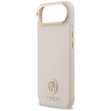 Husa pentru iPhone 17 Air, Guess Grained Strass Logo MagSafe (GUHMP17MPGCRMDEP), roz