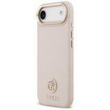 Husa pentru iPhone 17 Air, Guess Grained Strass Logo MagSafe (GUHMP17MPGCRMDEP), roz