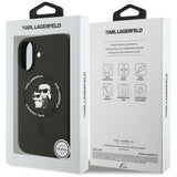 Husa pentru iPhone 17, Karl Lagerfeld Silicone KC Body Ring MagSafe (KLHMP17SSCMKCRHK), negru