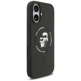 Husa pentru iPhone 17, Karl Lagerfeld Silicone KC Body Ring MagSafe (KLHMP17SSCMKCRHK), negru