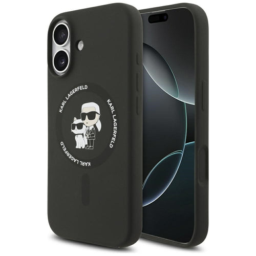Husa pentru iPhone 17, Karl Lagerfeld Silicone KC Body Ring MagSafe (KLHMP17SSCMKCRHK), negru