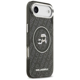 Husa pentru iPhone 17 Air, Karl Lagerfeld IML Glitter K&C Heads Logo MagSafe (KLHMP17MHMKBKCHOK), negru