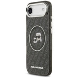 Husa pentru iPhone 17 Air, Karl Lagerfeld IML Glitter K&C Heads Logo MagSafe (KLHMP17MHMKBKCHOK), negru