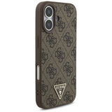 Husa pentru iPhone 17, Guess Hardcase 4G Strap Triangle Logo MagSafe (GUHMP17SP4TSDPPSW), maro