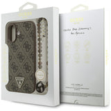 Husa pentru iPhone 17, Guess Hardcase 4G Strap Triangle Logo MagSafe (GUHMP17SP4TSDPPSW), maro
