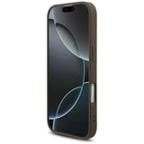 Husa pentru iPhone 17, Guess Hardcase 4G Strap Triangle Logo MagSafe (GUHMP17SP4TSDPPSW), maro