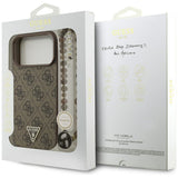 Husa pentru iPhone 17 Pro Max, Guess Hardcase 4G Strap Triangle Logo MagSafe (GUHMP17XP4TSDPPSW), maro