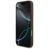 Husa pentru iPhone 17 Pro Max, Guess Hardcase 4G Strap Triangle Logo MagSafe (GUHMP17XP4TSDPPSW), maro