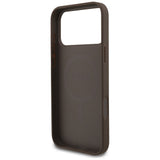 Husa pentru iPhone 17 Pro Max, Guess Hardcase 4G Strap Triangle Logo MagSafe (GUHMP17XP4TSDPPSW), maro
