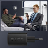 Incarcator retea Lito (LC22T), cu Type-C Cable Included, 2x Type-C Output, PD45W, GaN, PC Fireproof, EU Plug, 1m, negru
