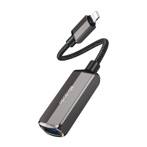 Adaptor Mcdodo OTG Adapter (CA-2690), Lightning to USB, Lightning, Aluminum Alloy, Nylon, 2.4A, Gri