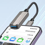 Adaptor Mcdodo OTG Adapter (CA-2690), Lightning to USB, Lightning, Aluminum Alloy, Nylon, 2.4A, Gri