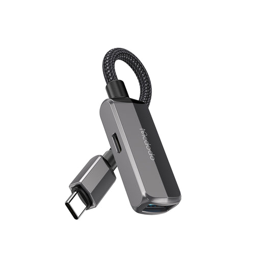 Adaptor Mcdodo OTG Adapter (CA-2830), Type-C to Type-C, USB, Aluminum Alloy, Nylon, 3A. 60W, 13cm, Gri