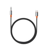 Cablu audio Mcdodo Castle (CA-0820), Type-C to Jack 3.5mm, Nylon Braided, 1.2m, negru;gri;portocaliu