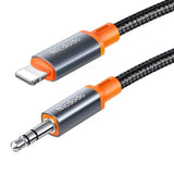 Cablu audio Mcdodo Castle (CA-0780), Lightning to Jack 3.5mm, Nylon Braided, 1.2m, negru;gri;portocaliu