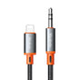 Cablu audio Mcdodo Castle (CA-0780), Lightning to Jack 3.5mm, Nylon Braided, 1.2m, negru;gri;portocaliu