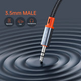 Cablu audio Mcdodo (CA-0900), Type-C to Jack 3.5mm, Coil Design, Nylon Braided, 1.8m, negru;gri;portocaliu