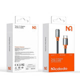 Adaptor Mcdodo, Audio ca 7561 Type-C Male to Jack 3 5mm Female Nylon Braided 0 11m Koff A3d2de, Negru