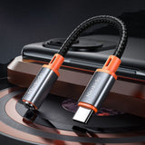 Adaptor Mcdodo, Audio ca 7561 Type-C Male to Jack 3 5mm Female Nylon Braided 0 11m Koff A3d2de, Negru