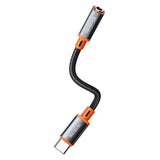 Adaptor Mcdodo, Audio ca 7561 Type-C Male to Jack 3 5mm Female Nylon Braided 0 11m Koff A3d2de, Negru