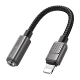 Adaptor Mcdodo, Audio ca 5010 Lightning Male to Jack 3 5mm Female Nylon Braided 0 11m Koff A3d2de, Negru