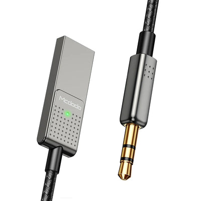 Cablu audio Mcdodo (CA-8700), USB to DC 3.5mm, HD Stereo, Integrat Microphone, Nylon Braided, 1.7m, negru;gri