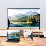 Adaptor Techsuit Adapter Databoost (A23), USB-C, LED Afisaj Digital, 40Gbps, 8K@60Hz, PD240W, Gri