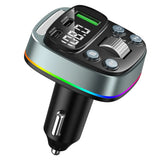 Modulator FM Techsuit EchoDrive (MFM3), Dual PD35W, Bluetooth V5.4, U-Disk to Play Music, Bass Setting, negru;verde deschis