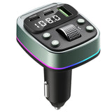 Modulator FM Techsuit EchoDrive (MFM3), Dual PD35W, Bluetooth V5.4, U-Disk to Play Music, Bass Setting, negru;verde deschis
