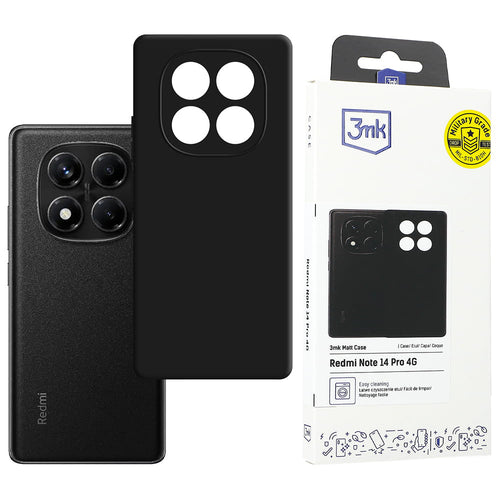 Husa pentru Xiaomi Redmi Note 14 Pro 4G, 3mk Matt Case, negru