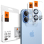 Folie de protectie pentru iPhone 16, Spigen (2 pack) Optik.tR EZ Fit Pro Camera Glass (AGL10129)