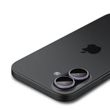 Folie de protectie pentru iPhone 16, Spigen (2 pack) Optik.tR EZ Fit Pro Camera Glass (AGL10127)