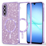 Husa pentru Samsung Galaxy A17 5G, Techsuit Lux Glitter MagSafe, bleu