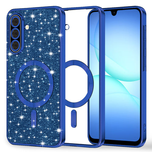 Husa pentru Samsung Galaxy A17 5G, Techsuit Lux Glitter MagSafe, albastru