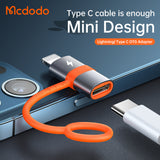 Adaptor Mcdodo Adapter (OT-0510), cu Silicon Hook, Aluminium Alloy, Type-C to Lightning, 36W Portabil Design, Gri