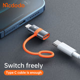 Adaptor Mcdodo Adapter (OT-0510), cu Silicon Hook, Aluminium Alloy, Type-C to Lightning, 36W Portabil Design, Gri