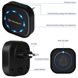 Techsuit Premium Wireless Doorbell Buzzzly (SU1), Waterproof, 38 Unique Tune, 4 Volume Levels, 5 Modes Music/Flash, Negru