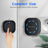 Techsuit Premium Wireless Doorbell Buzzzly (SU1), Waterproof, 38 Unique Tune, 4 Volume Levels, 5 Modes Music/Flash, Negru