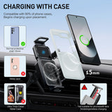Suport auto Techsuit Premium cu Incarcare Wireless ModoDock (SW1), pentru Grila ventilatie, 90A° Intelligent Rotatie, 15W, negru