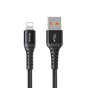 Cablu Mcdodo de date (CA-2261), USB to Lightning, Nylon Braided, Aliaj aluminiu, 3A, 1m, negru