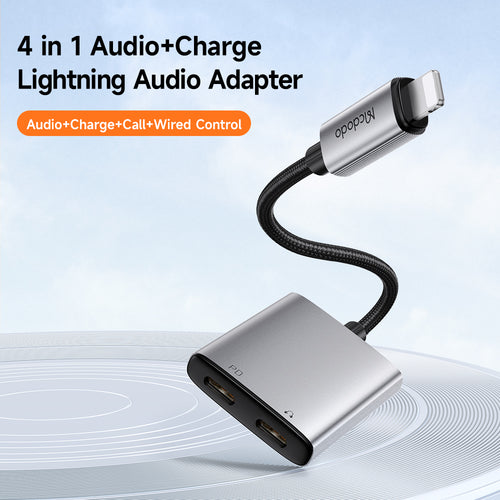 Adaptor Mcdodo Audio Adapter Wales Series (CA-5560), Lightning to 2x Lightning, Aluminum Alloy, Nylon, 5V/2A, 12.5cm