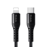 Cablu Mcdodo de date (CA-5631), Type-C to Lightning, Nylon Braided, Aliaj aluminiu, PD36W, 1m, negru