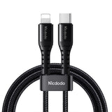 Cablu Mcdodo de date (CA-5631), Type-C to Lightning, Nylon Braided, Aliaj aluminiu, PD36W, 1m, negru