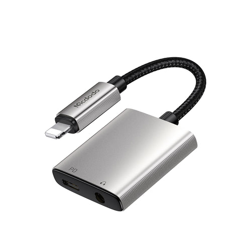 Adaptor Mcdodo Audio Adapter Wales Series (CA-5540), Lightning to Lightning, DC 3.5mm, Aluminum Alloy, Nylon, 5V/2A
