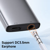Adaptor Mcdodo Audio Adapter Wales Series (CA-5050), Type-C to Type-C, DC 3.5mm, Aluminum Alloy, Nylon, PD60W, 12.5cm