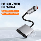 Adaptor Mcdodo Audio Adapter Wales Series (CA-5050), Type-C to Type-C, DC 3.5mm, Aluminum Alloy, Nylon, PD60W, 12.5cm