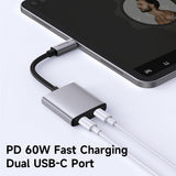 Adaptor Mcdodo Audio Adapter Wales Series (CA-5570), Type-C to Type-C, Aluminum Alloy, Nylon, High Resolution, PD60W