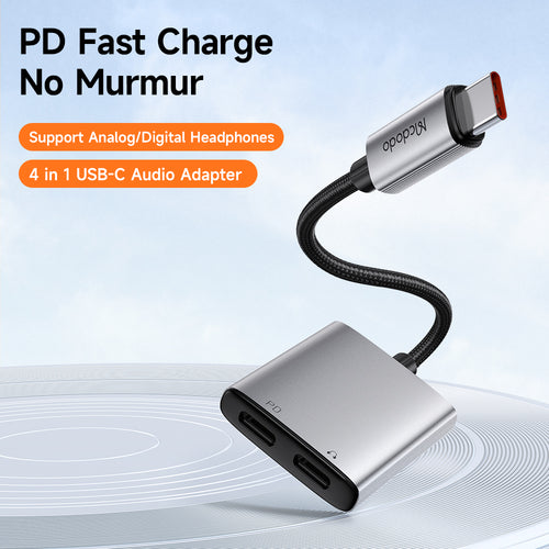 Adaptor Mcdodo Audio Adapter Wales Series (CA-5570), Type-C to Type-C, Aluminum Alloy, Nylon, High Resolution, PD60W