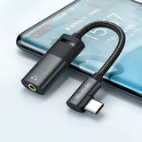 Adaptor Mcdodo Audio Adapter (CA-1880), Type-C to Type-C, 3.5mm, PD60W Charging+ Music Play+call Function, 0.1m, Gri